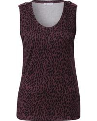 Street One - Leo-Top Mit V-Neck Und Knopfdetail - Lyst