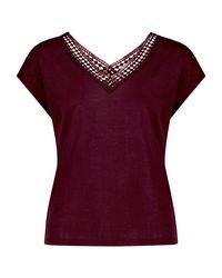 Zero - Kurzarm-Shirt Mit V-Ausschnitt - Lyst