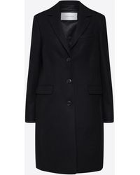 Calvin Klein Mäntel 'WOOL CASHMERE MELTON CROMBY COAT' - Schwarz