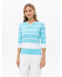 Passioni - Pullover Türkises Langarm Shirt - Lyst