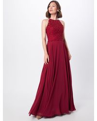 Luxuar Abendkleid mit Ziersteinbesatz - Rot