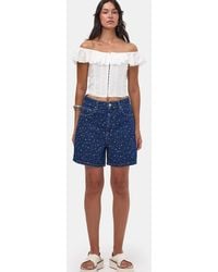 its basic - Its Basic Jeans Polka Mini Denim Short - Lyst
