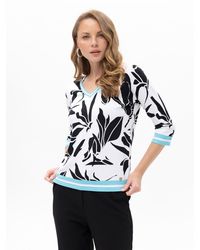 Passioni - Pullover Strickpullover Mit Türkisen Details - Lyst