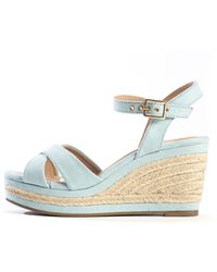 Celena Sandale chelsey in Blau Damen Schuhe Absätze Sandalen mit Keilabsatz 