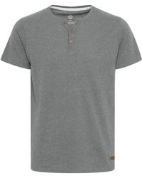 Solid - T-Shirt Volker Mit Knopfleiste - Lyst