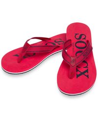 SOCCX - Zehentrenner Beach Sandale Mit Logo Design - Lyst