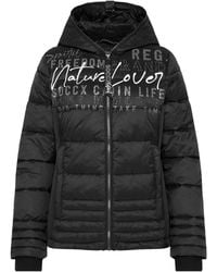 SOCCX - Kurze Steppjacke Im Materialmix Mit Kapuze - Lyst