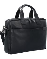 Strellson Garret Aktentasche Leder 40 cm Laptopfach - Schwarz
