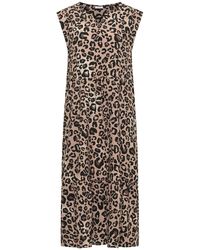 Cecil - Midi-Kleid Mit Split Neck Und Leo-Print - Lyst