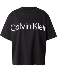 Calvin Klein - Shirt Boxy Cropped Logo - Lyst