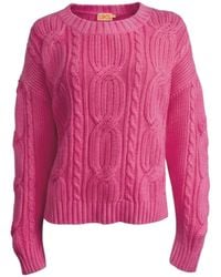 LIKS. Munich - Pullover Strickpullover Aus Zopfmuster Mit Stickerei Aus Baumwolle - Lyst