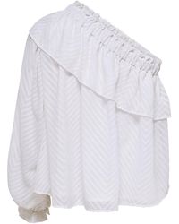 ONLY One Shoulder Oberteil mit langen Ärmeln - Weiß