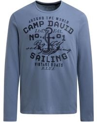 Camp David - Longsleeve Mit Rubber Print Und Stickerei - Lyst