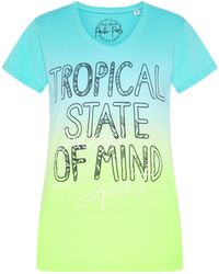 SOCCX - T-Shirt Dip Dye Mit V-Neck Und Artwork - Lyst