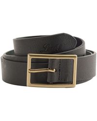 Levi's - Ledergürtel RECTANGLE BELT mit goldfarbener Schließe und Logoprägung - Lyst