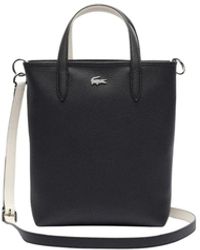 Lacoste - Shopper Sac Cabas Anna Petit Piqu Nf4929Aa Noir Farine - Lyst