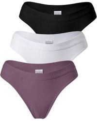 Yenita - Strings 3Er Set Damen Tanga Mit Elastischem Logobund - Lyst
