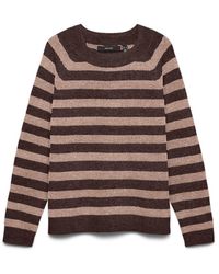 Vero Moda - Longpullover Vmdoffy Ls O-Neck Blouse Ga Noos 297957053 Chocolate - Lyst