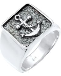 Kuzzoi - Ring Anker, Siegelring - Lyst