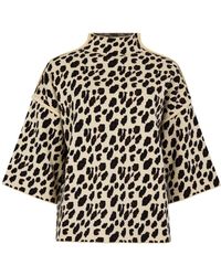 Apricot - Animal Print Knitted T-Shirt - Lyst