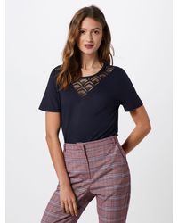 ONLY Shirt 'onlNICOLE S/S LACE TOP JRS' - Blau