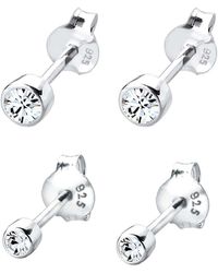 Elli Jewelry - Ohrstecker Set Kristall - Lyst