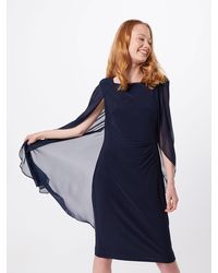 Lauren by Ralph Lauren Kleid 'HOPELEE SHRT-SHORT SLEEVE-COCKTAIL DRESS' - Blau