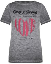 SOCCX - T-Shirt Mit U-Boot-Ausschnitt Und Artwork - Lyst