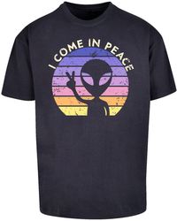 F4NT4STIC - T-Shirt Alien Peace Sunset - Lyst