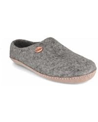 WoolFit - Hausschuh Footprint Mit Ledersohle - Lyst