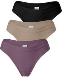 Yenita - Strings 3Er Set Damen Tanga Mit Elastischem Logobund - Lyst