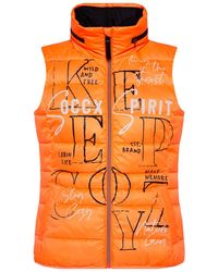 SOCCX - Steppweste Mit Label Prints Und Kapuze Im Kragen - Lyst