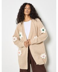 Apricot - 3D Daisy Chunky Knit Cardigan - Lyst