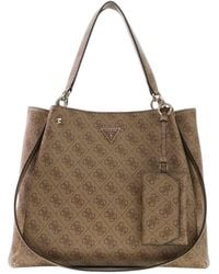 Guess - Shopper Cabas Lorella Monogramme Latte Logo - Lyst