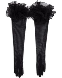 Karl Lagerfeld - Fingerhandschuhe Signature Long Ruffled - Lyst