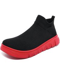 HUSKSWARE - Slip On Wide-Toe Sockenschuhe Für Damen Und Herren, Leichte Flyknit-Sneaker Mit Breiter Zehenbox, Bequeme Freizeitschuhe - Lyst