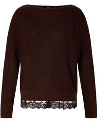Zero - Strickpullover Mit Spitzenkante - Lyst