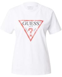 Guess - T-Shirt (1-tlg) Plain/ohne Details, Weiteres Detail - Lyst