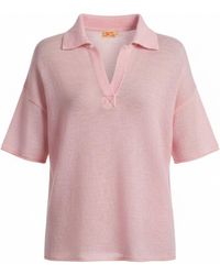 LIKS. Munich - Pullover Strickpoloshirt Mit Stickerei Im Rückteil Aus Mohair-Woll-Mischung - Lyst