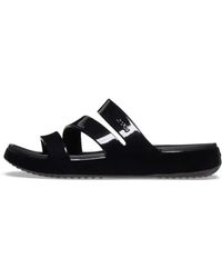 Crocs™ - | damen | getaway patent strappy | badeschlappen | schwarz | 34 - Lyst