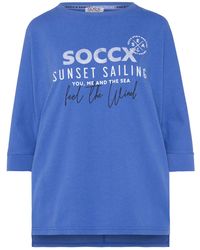 SOCCX - Oversized-Shirt Mit Fledermausärmeln Und Print - Lyst