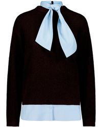 Zero - Strickpullover Mit Bluseneinsatz - Lyst