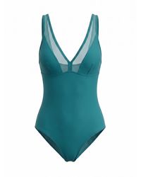 CUPSHE - Badeanzug Sheer V-Neck - Lyst
