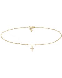 Elli Jewelry - Choker Kette Kreuz - Lyst