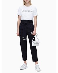 Calvin Klein Paper Bag Trousers - Schwarz
