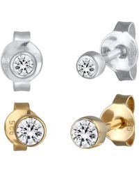 Elli Jewelry - Ohrstecker Set Kristall - Lyst