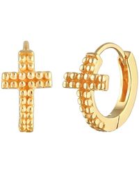 Elli Jewelry - Ohrringe Creole, Kreuz - Lyst