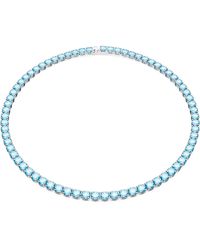 Swarovski - Damen Halskette Blau Matrix Tennis 5661187 - Lyst