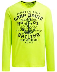 Camp David - Longsleeve Mit Rubber Print Und Stickerei - Lyst