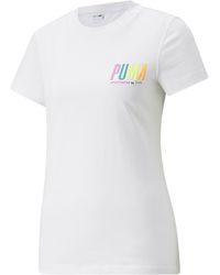 PUMA T-Shirt SWxP Graphic Damen-T-Shirt Regular - Weiß